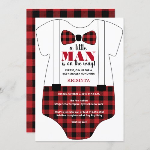 A Little Man is on the way Baby Shower Invitations