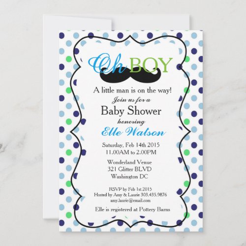 A Little Man is on the Way Baby Shower Invitations
