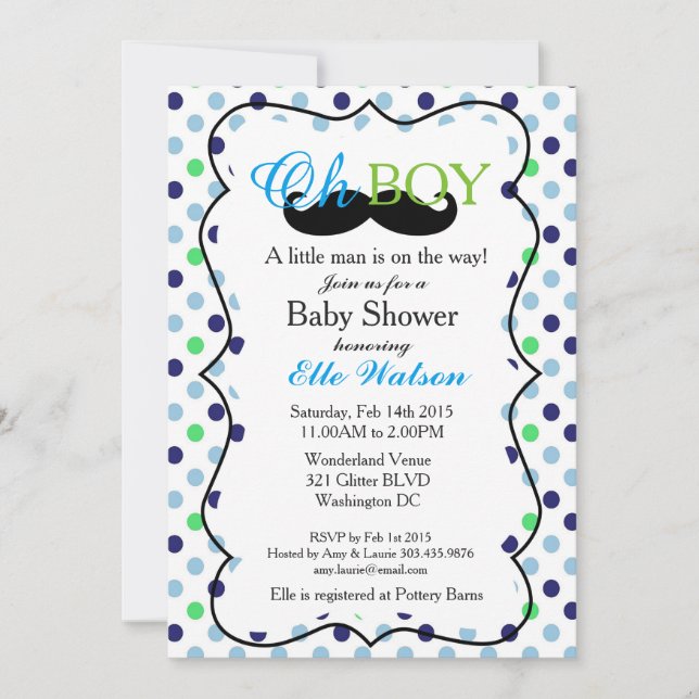 A Little Man is on the Way Baby Shower Invitations (Front)