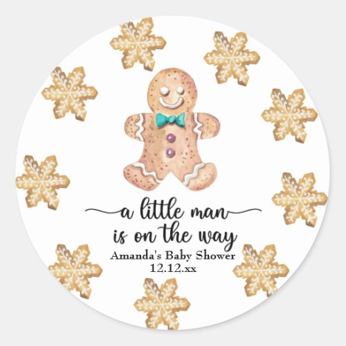 A little man is on the way Christmas cookies Classic Round Sticker