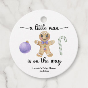 A little man is on the way! Christmas cookies Favor Tags
