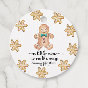 A little man is on the way! Christmas cookies Favor Tags
