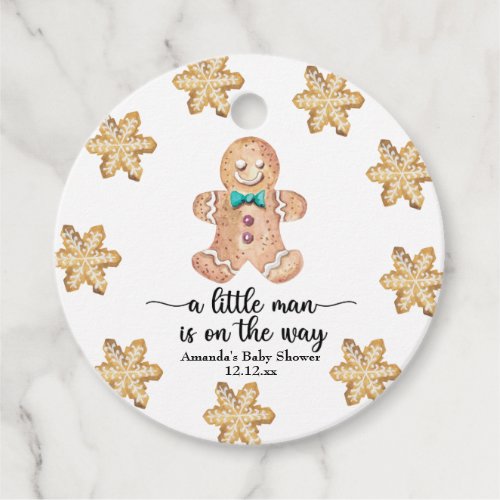 A little man is on the way Christmas cookies Favor Tags