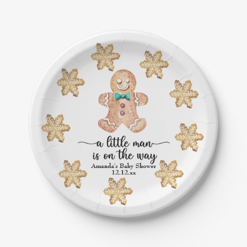 A little man is on the way Christmas cookies Paper Plates