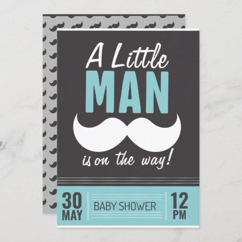 A Little man is on the way Invitation
