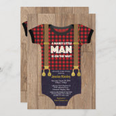 A Little Man Lumberjack Baby Shower Invitation (Front/Back)