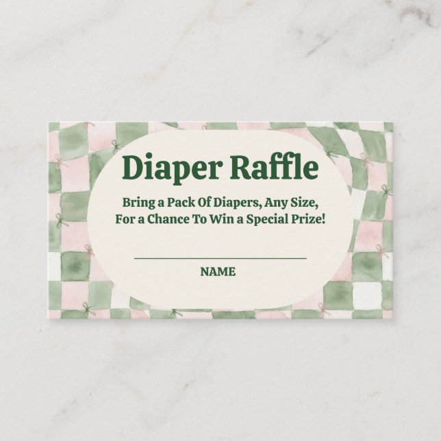 A Little Matcha Babe Matcha Diaper Raffle  Enclosure Card (Front)