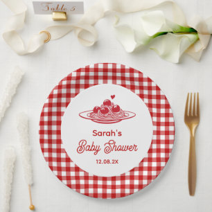 A Little Meatball Baby Shower Paper Plates