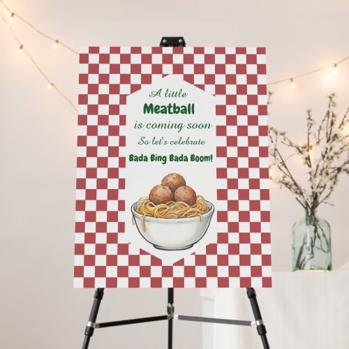 A Little Meatball Baby Shower Sign