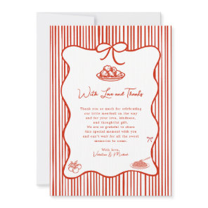 A Little Meatball is on the Way Doodle Baby Shower Thank You Card
