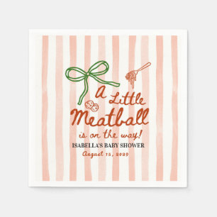 A little meatball is on the way Green Bow Napkins