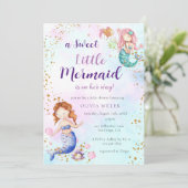 A Little Mermaid Baby Shower Invitation (Standing Front)