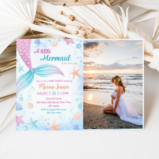 A Little Mermaid Baby Shower Party Photo Invitation (Creator Uploaded)