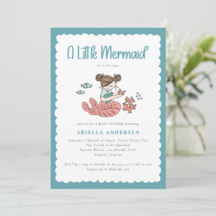 A Little Mermaid is on Her Way Baby Shower Invitation