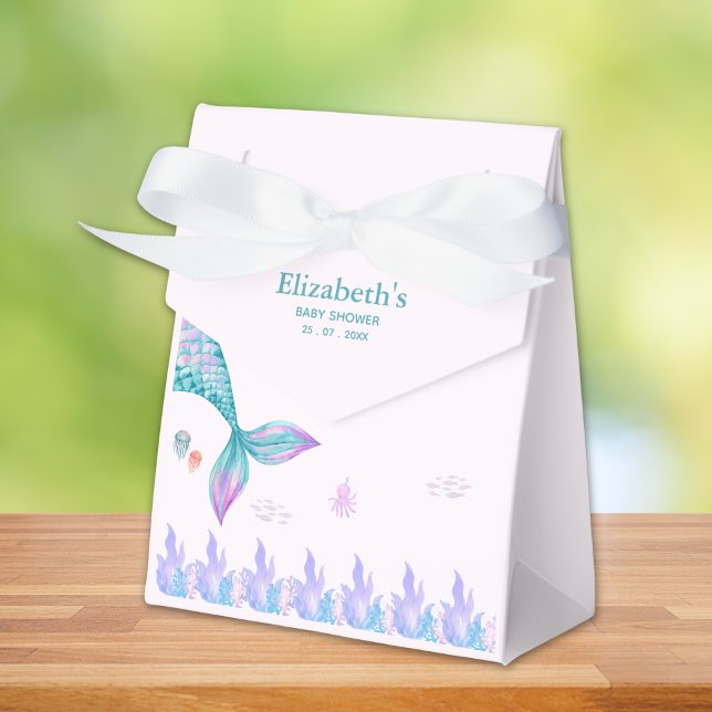 a Little Mermaid is on her way Girl Baby Shower Favor Boxes (Creator Uploaded)