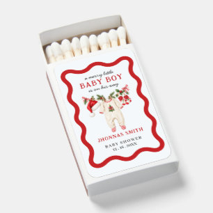 a little merry christmas clothes boy baby shower matchboxes