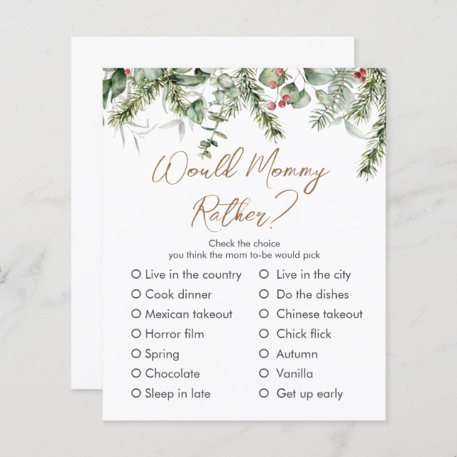 A Little Merry | Winter Baby Shower Custom Game (Front/Back)