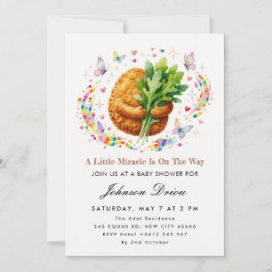 A Little Miracle Is On The Way Baby Shower Invitation