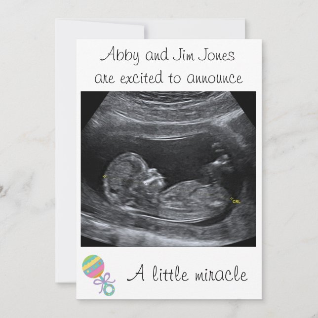 A Little Miracle ~ Pregnancy Announcement (Front)