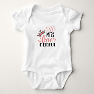 a little miss onederful 1st birthday pink baby bodysuit