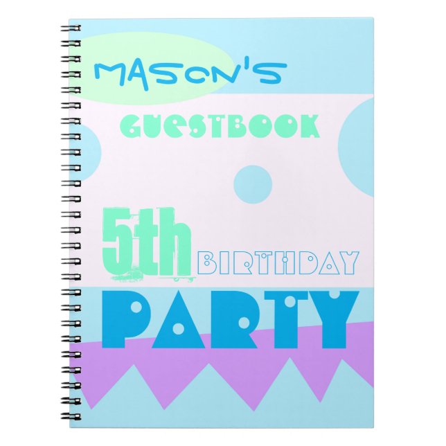 A Little Monster 5th Birthday Party Guestbook Notebook (Front)