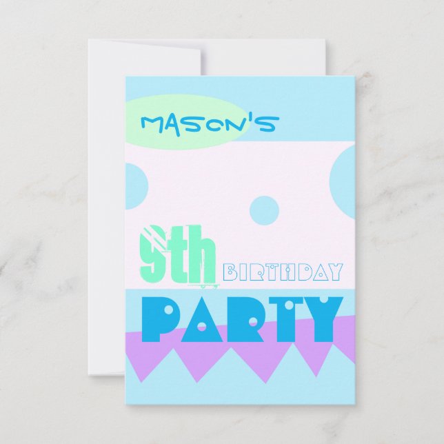 A Little Monster 9th Birthday Party Invitation (Front)