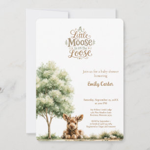 A Little Moose Is on the Loose Baby Shower Invitation