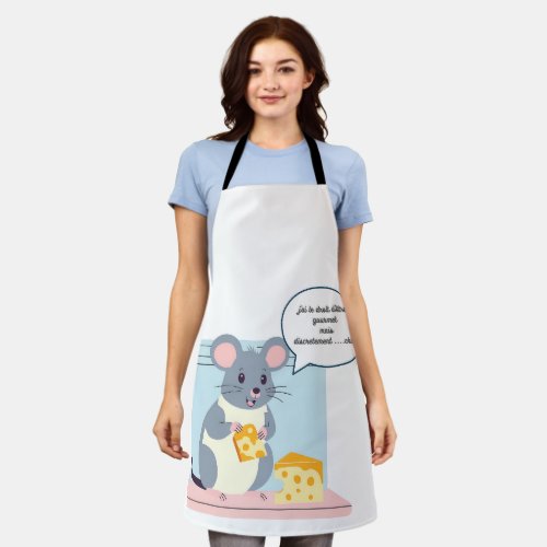 a little mouse a piece of cheese apron