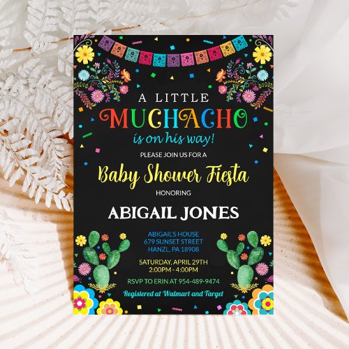 A little muchacho baby shower invitation