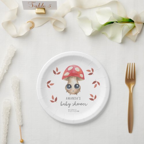 A little mushroom is on the way _ Baby shower Paper Plates