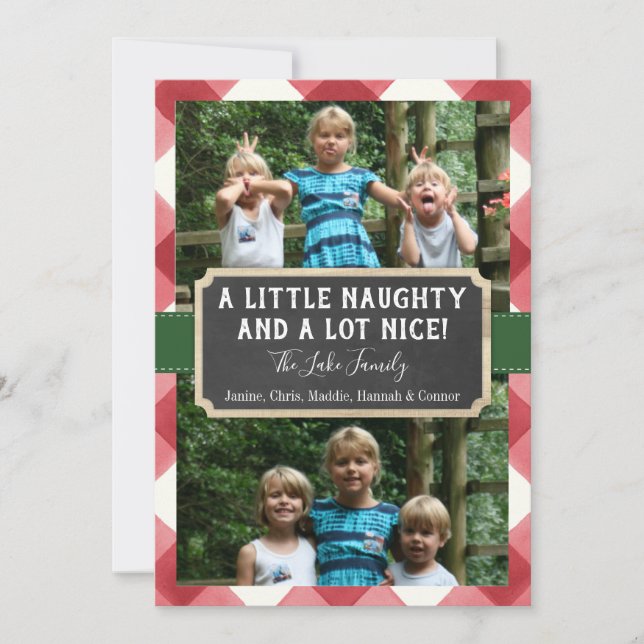 A little naught and a lot nice photo holiday card (Front)