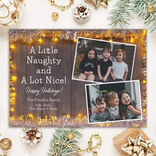 A Little Naughty and A lot Nice Funny Photo Holiday Card
