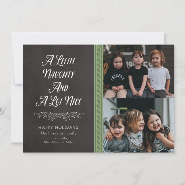 A Little Naughty and A lot Nice Holiday Photo Card (Front)