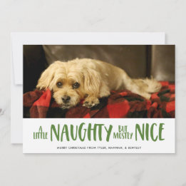 A Little Naughty | Green | Photo Holiday Card