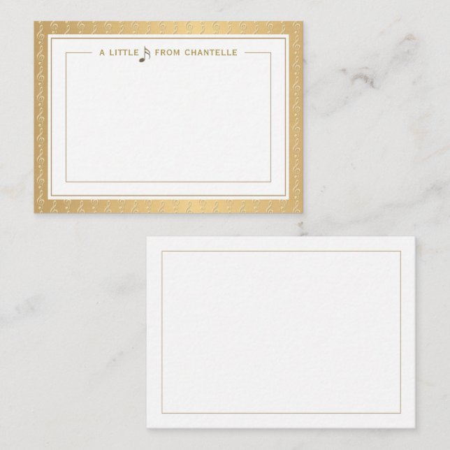 A Little Note Music Note Embossed Treble Clef Card (Front/Back)
