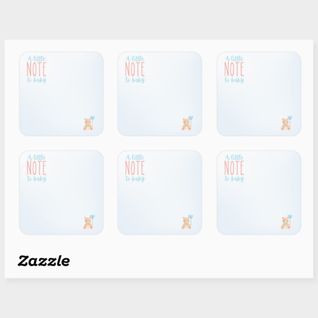 A Little Note to Baby Sticker Inside Book for Baby (Sheet)