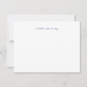 A Little Note to Say Navy Blue Script Stationery Card