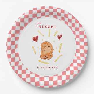 A Little Nugget on the Way Baby Shower Paper Plates