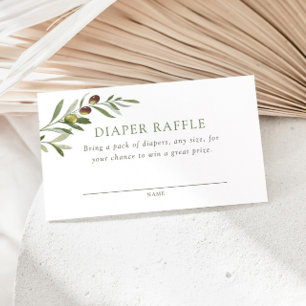A Little Olive Baby Shower Diaper Raffle Enclosure Card
