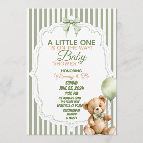 A Little One Is on the Way Baby Shower Invitation