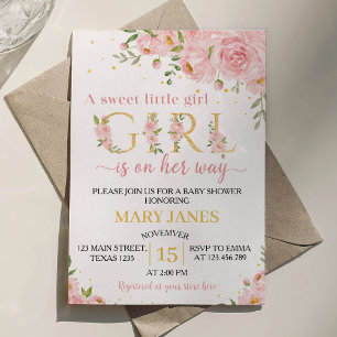 A Little Onederful Girl Baby Shower Invitation