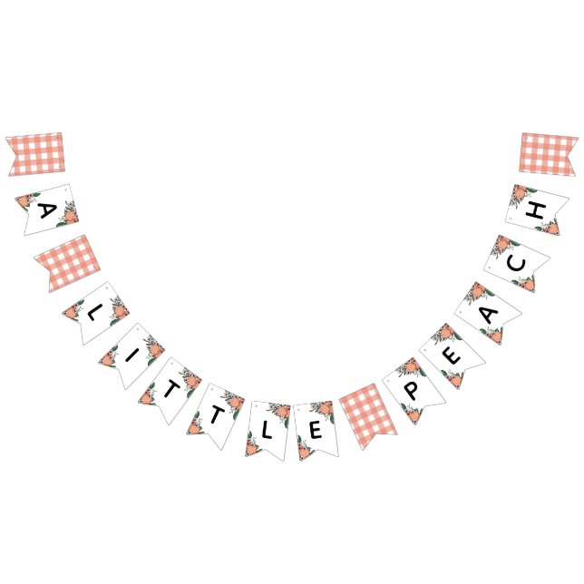 A Little Peach Baby Shower Bunting Flags (All)