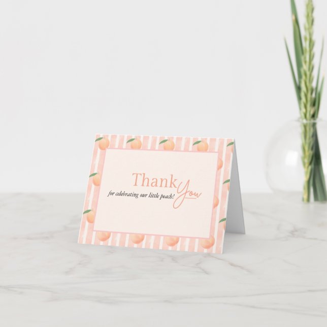 A Little Peach Folded Thank You Card (Front)