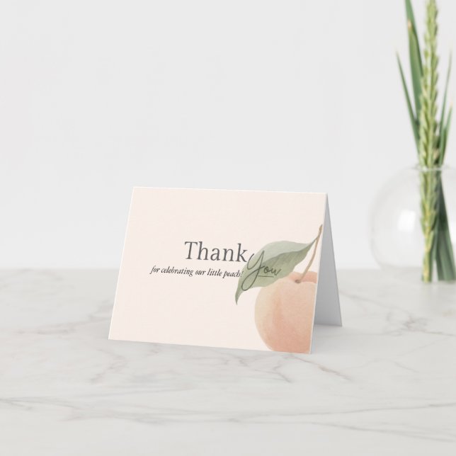 A Little Peach Folded Thank You Card (Front)