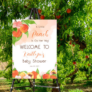 A Little Peach Is On Her Way Girl Baby Shower Foam Board