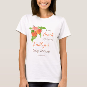 A Little Peach Is On Her Way Girl Baby Shower T-Shirt