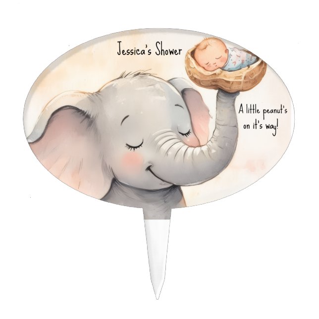 A Little Peanut Baby Shower  Cake Topper (Front)