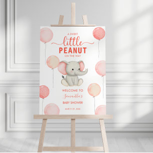 A Little Peanut Elegant Blush Elephant Baby Shower Foam Board