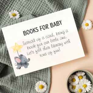A Little Peanut Elephant Baby Shower Books Request Enclosure Card