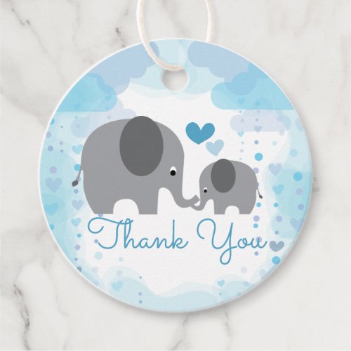 A Little Peanut Elephant Boy Baby Shower Favor Tags